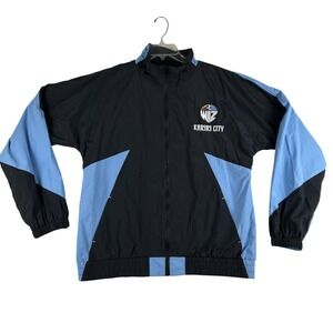 Kansas City Wiz Jacket Mens Large Black Blue MLS Soccer Mitchell & Ness Retro